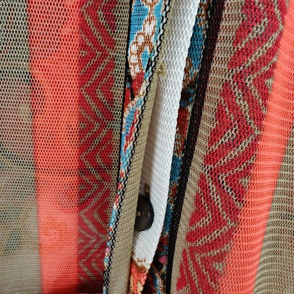 Chico's Travelers Printed Mesh Shirt Jacket Size XL / 3 Button Front Shacket - Picture 3 of 9